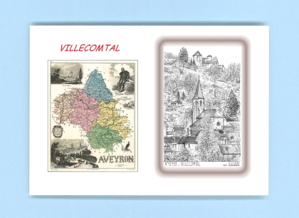 Cartes Postales impression Noir avec dpartement sur la ville de VILLECOMTAL Titre : vue