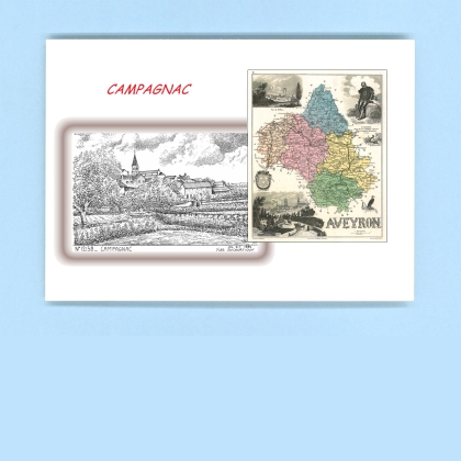 Cartes Postales impression Noir avec dpartement sur la ville de CAMPAGNAC Titre : vue