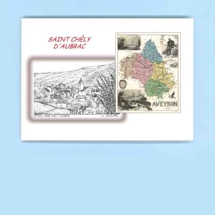 Cartes Postales impression Noir avec dpartement sur la ville de ST CHELY D AUBRAC Titre : vue