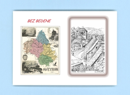 Cartes Postales impression Noir avec dpartement sur la ville de BEZ BEDENE Titre : vue