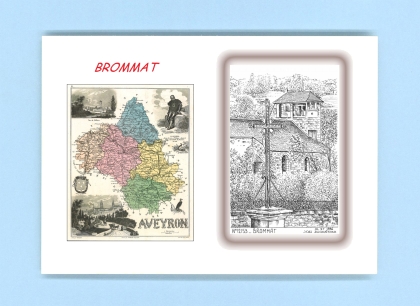 Cartes Postales impression Noir avec dpartement sur la ville de BROMMAT Titre : vue