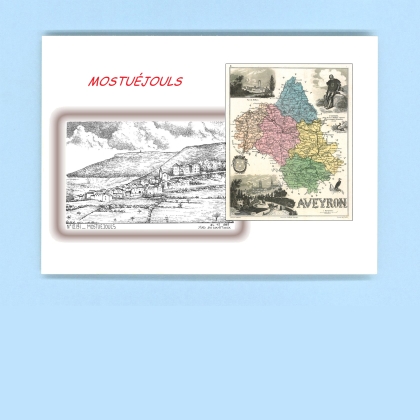 Cartes Postales impression Noir avec dpartement sur la ville de MOSTUEJOULS Titre : vue