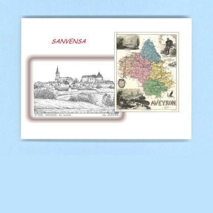 Cartes Postales impression Noir avec dpartement sur la ville de SANVENSA Titre : vue generale