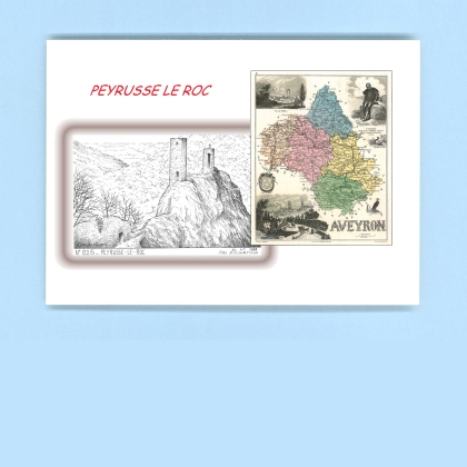Cartes Postales impression Noir avec dpartement sur la ville de PEYRUSSE LE ROC Titre : vue