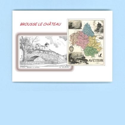 Cartes Postales impression Noir avec dpartement sur la ville de BROUSSE LE CHATEAU Titre : vue
