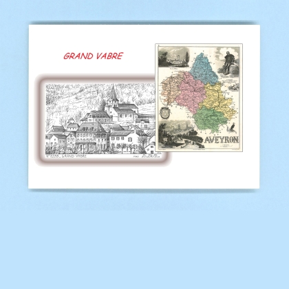 Cartes Postales impression Noir avec dpartement sur la ville de GRAND VABRE Titre : vue