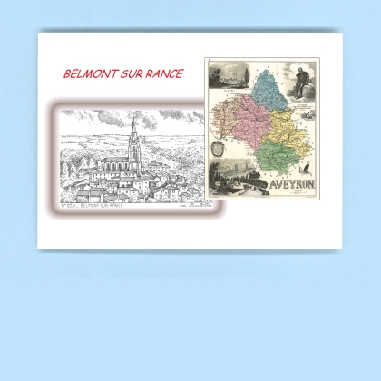 Cartes Postales impression Noir avec dpartement sur la ville de BELMONT SUR RANCE Titre : vue