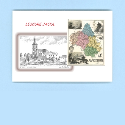 Cartes Postales impression Noir avec dpartement sur la ville de LESCURE JAOUL Titre : vue