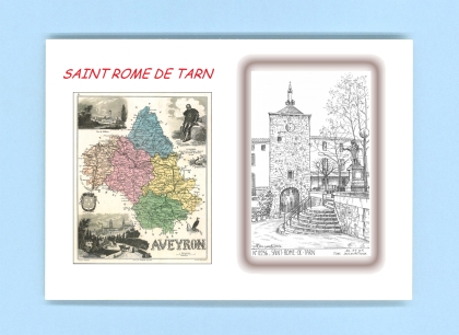 Cartes Postales impression Noir avec dpartement sur la ville de ST ROME DE TARN Titre : vue