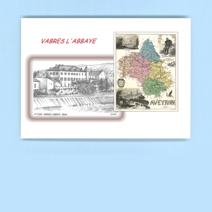 Cartes Postales impression Noir avec dpartement sur la ville de VABRES L ABBAYE Titre : mairie