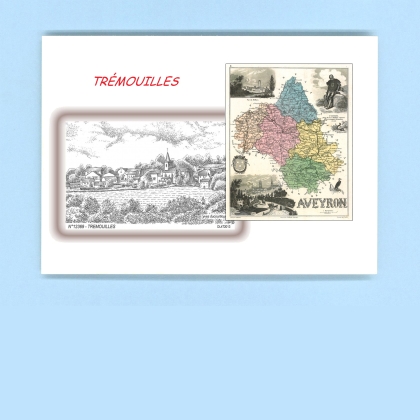 Cartes Postales impression Noir avec dpartement sur la ville de TREMOUILLES Titre : vue