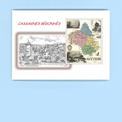 Cartes Postales impression Noir avec dpartement sur la ville de CASSAGNES BEGONHES Titre : vue