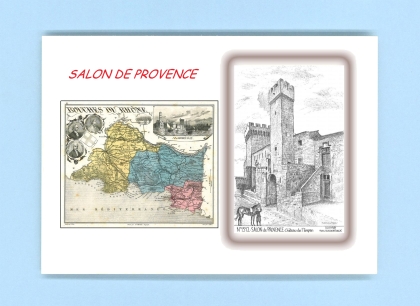 Cartes Postales impression Noir avec dpartement sur la ville de SALON DE PROVENCE Titre : chateau de l emperi