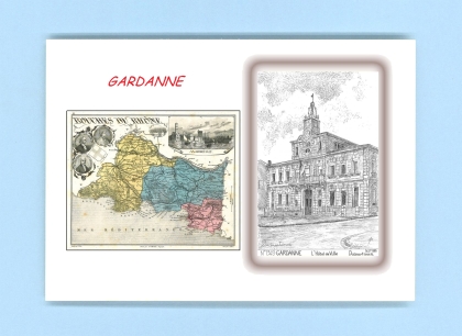 Cartes Postales impression Noir avec dpartement sur la ville de GARDANNE Titre : l hotel de ville