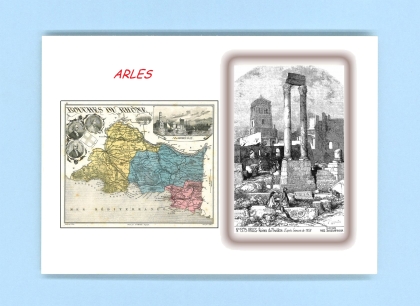 Cartes Postales impression Noir avec dpartement sur la ville de ARLES Titre : ruines du theatre