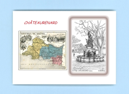 Cartes Postales impression Noir avec dpartement sur la ville de CHATEAURENARD Titre : fontaine