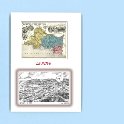 Cartes Postales impression Noir avec dpartement sur la ville de LE ROVE Titre : vue