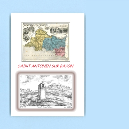 Cartes Postales impression Noir avec dpartement sur la ville de ST ANTONIN SUR BAYON Titre : massif ste victoire