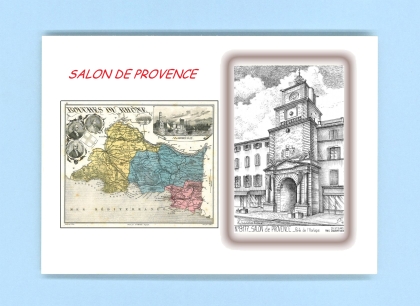 Cartes Postales impression Noir avec dpartement sur la ville de SALON DE PROVENCE Titre : porte de l horloge
