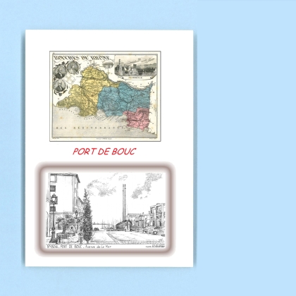 Cartes Postales impression Noir avec dpartement sur la ville de PORT DE BOUC Titre : avenue de la mer