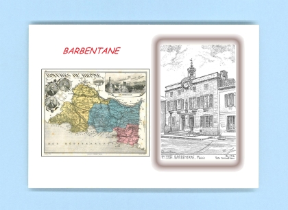 Cartes Postales impression Noir avec dpartement sur la ville de BARBENTANE Titre : mairie
