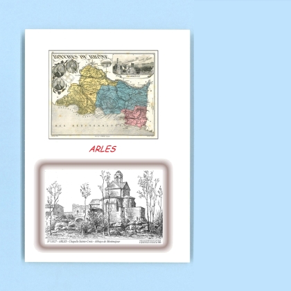 Cartes Postales impression Noir avec dpartement sur la ville de ARLES Titre : chapelle ste croix, abbaye de
