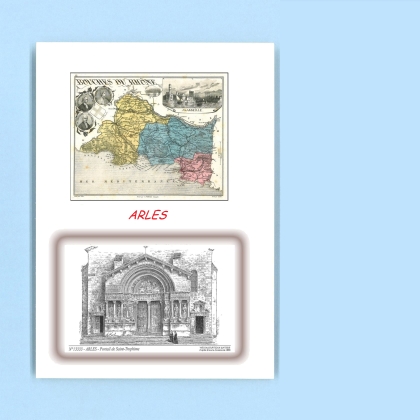 Cartes Postales impression Noir avec dpartement sur la ville de ARLES Titre : portail de st trophime
