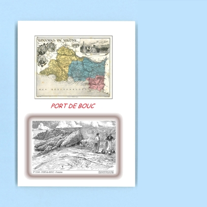 Cartes Postales impression Noir avec dpartement sur la ville de PORT DE BOUC Titre : fontaine