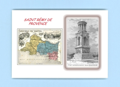 Cartes Postales impression Noir avec dpartement sur la ville de ST REMY DE PROVENCE Titre : mausolee