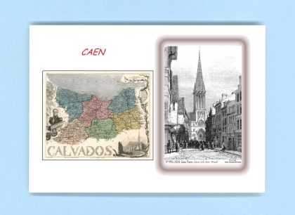 Cartes Postales impression Noir avec dpartement sur la ville de CAEN Titre : st pierre