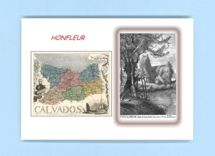 Cartes Postales impression Noir avec dpartement sur la ville de HONFLEUR Titre : eglise de criqueboeuf