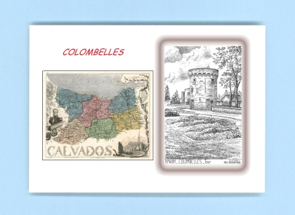 Cartes Postales impression Noir avec dpartement sur la ville de COLOMBELLES Titre : tour