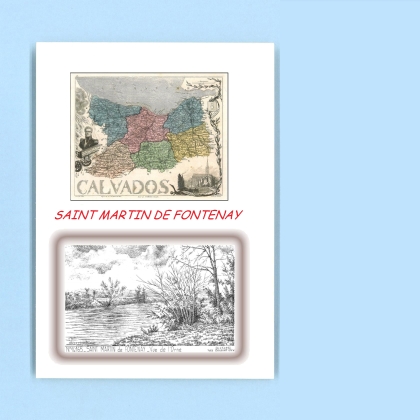 Cartes Postales impression Noir avec dpartement sur la ville de ST MARTIN DE FONTENAY Titre : vue de l orne