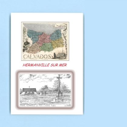 Cartes Postales impression Noir avec dpartement sur la ville de HERMANVILLE SUR MER Titre : cimetiere anglais