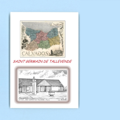 Cartes Postales impression Noir avec dpartement sur la ville de ST GERMAIN DE TALLEVENDE Titre : ancienne mairie