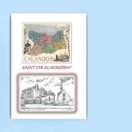 Cartes Postales impression Noir avec dpartement sur la ville de ST CYR DU RONCERAY Titre : vue