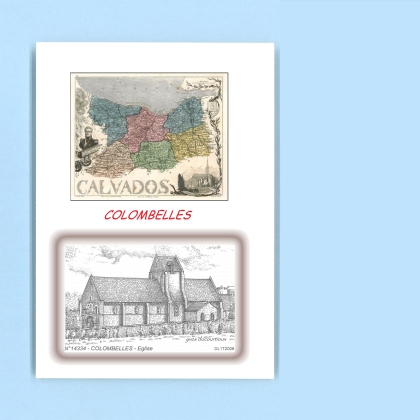 Cartes Postales impression Noir avec dpartement sur la ville de COLOMBELLES Titre : eglise