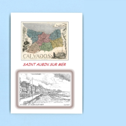 Cartes Postales impression Noir avec dpartement sur la ville de ST AUBIN SUR MER Titre : vue