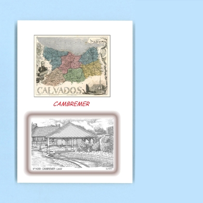 Cartes Postales impression Noir avec dpartement sur la ville de CAMBREMER Titre : lavoir