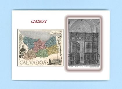 Cartes Postales impression Noir avec dpartement sur la ville de LISIEUX Titre : choeur de la cathedrale