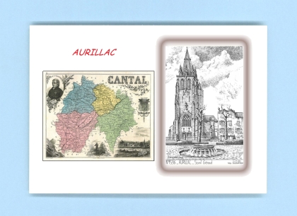 Cartes Postales impression Noir avec dpartement sur la ville de AURILLAC Titre : st geraud