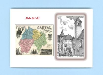 Cartes Postales impression Noir avec dpartement sur la ville de MAURIAC Titre : sous prefecture