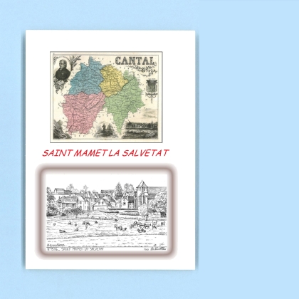 Cartes Postales impression Noir avec dpartement sur la ville de ST MAMET LA SALVETAT Titre : vue