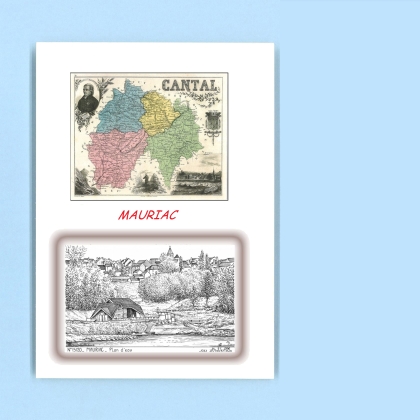 Cartes Postales impression Noir avec dpartement sur la ville de MAURIAC Titre : plan d eau