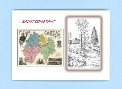 Cartes Postales impression Noir avec dpartement sur la ville de ST CONSTANT Titre : vue