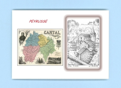 Cartes Postales impression Noir avec dpartement sur la ville de PEYRUSSE Titre : vue