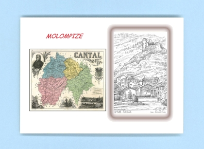 Cartes Postales impression Noir avec dpartement sur la ville de MOLOMPIZE Titre : vue de aurouze