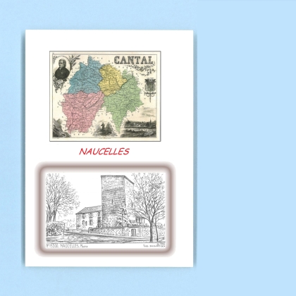 Cartes Postales impression Noir avec dpartement sur la ville de NAUCELLES Titre : mairie