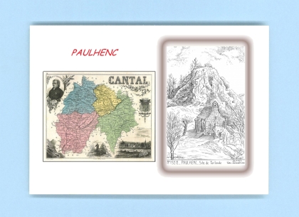 Cartes Postales impression Noir avec dpartement sur la ville de PAULHENC Titre : site de turlande
