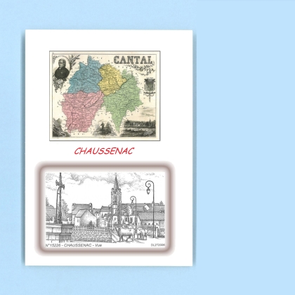 Cartes Postales impression Noir avec dpartement sur la ville de CHAUSSENAC Titre : vue